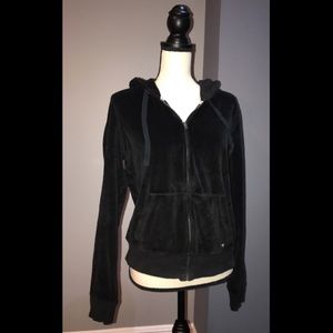 Black velour PINK zip up